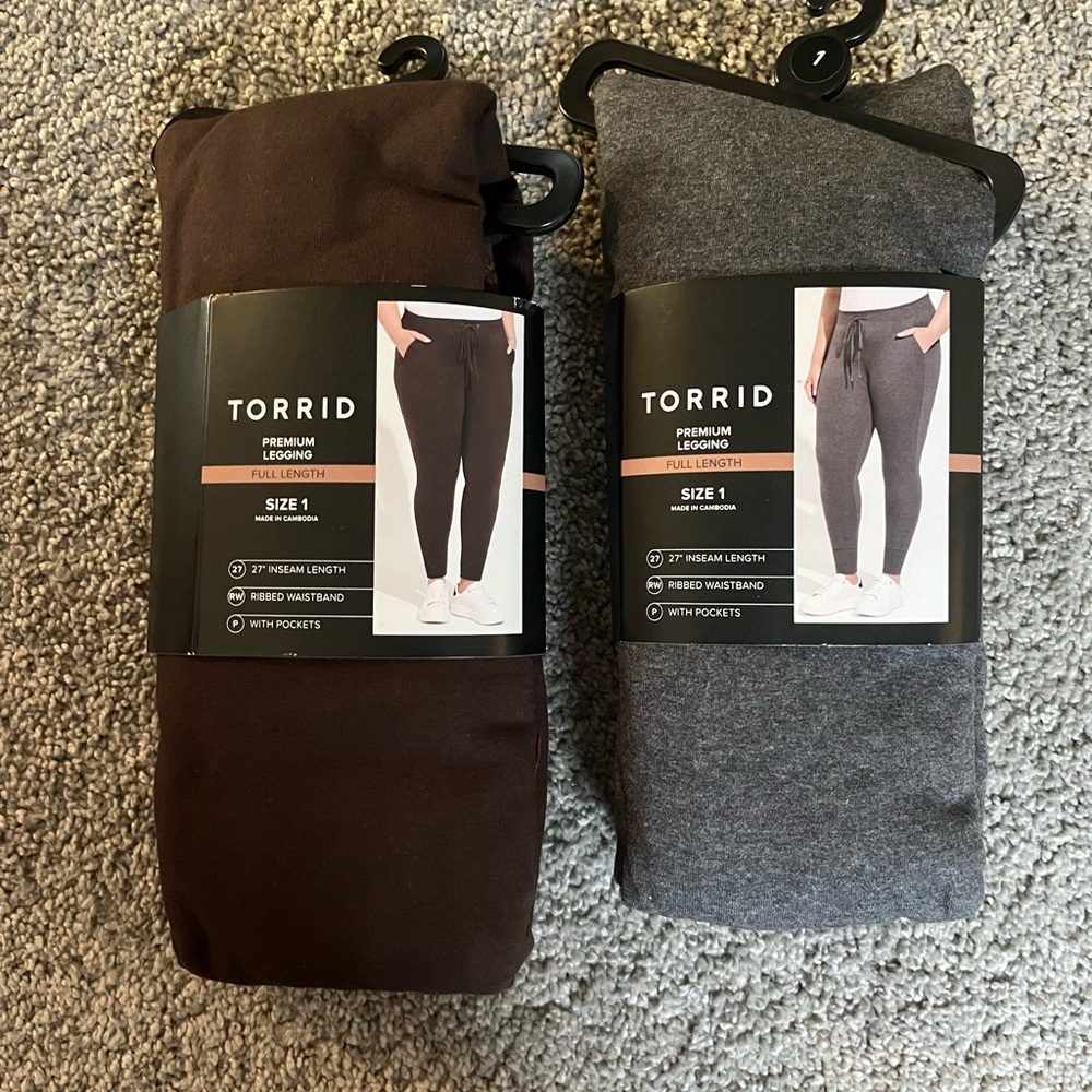 NWT! Two pair of torrid jogger leggings with pockets.